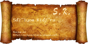 Sólyom Klára névjegykártya